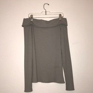 Abercrombie & Fitch grey off the shoulder sweater